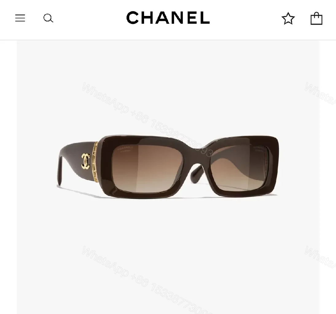 View 8 of Bold Black Leather-Accented Sunglasses with Gold Accents