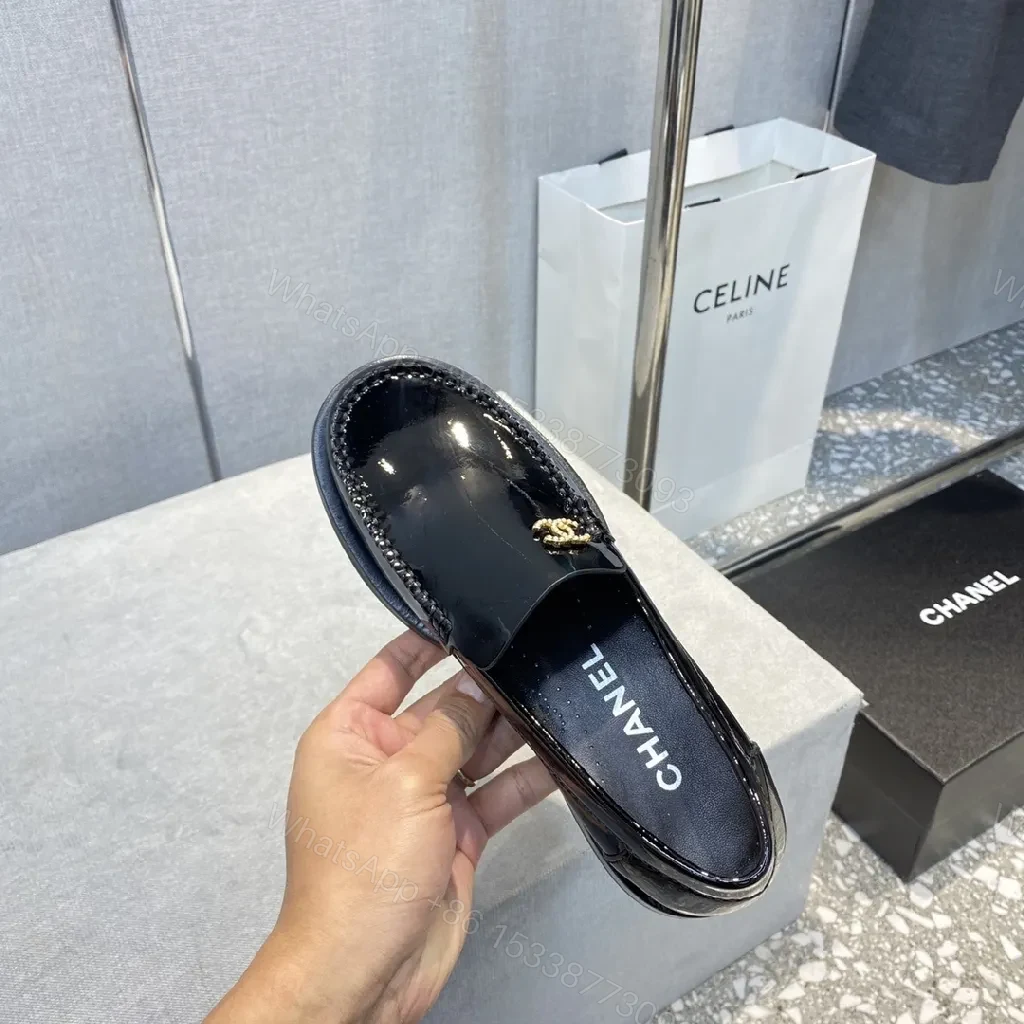 View 4 of Patent Leather Loafer: Chic Shine, Couture Hardware, Slip-On Slim Sole