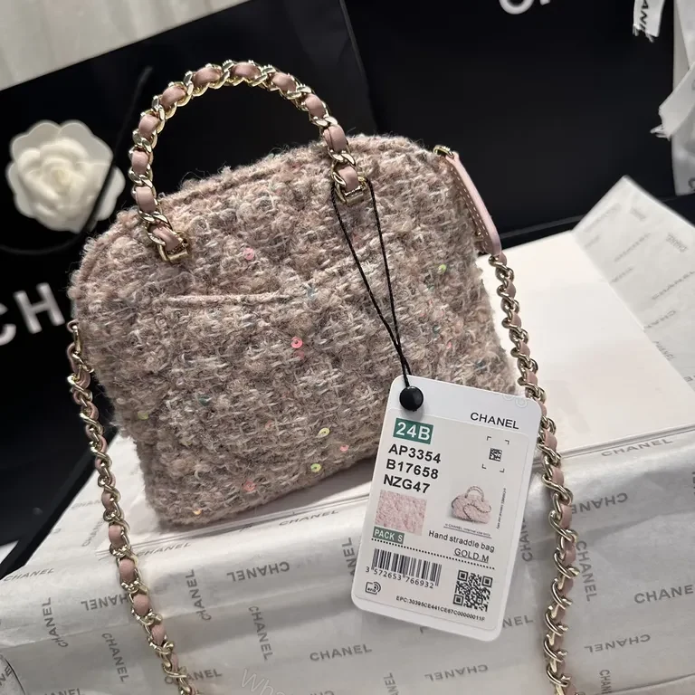 View 5 of Chanel BouclÃ© Mini Handbag with Chain Handle - Luxe Everyday