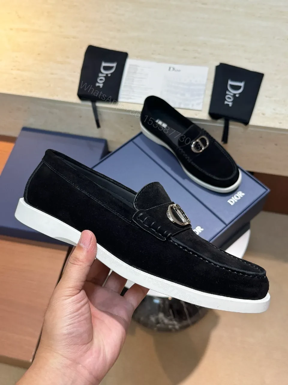 View 2 of Lux Suede Driver with Signature Hardware Loafers