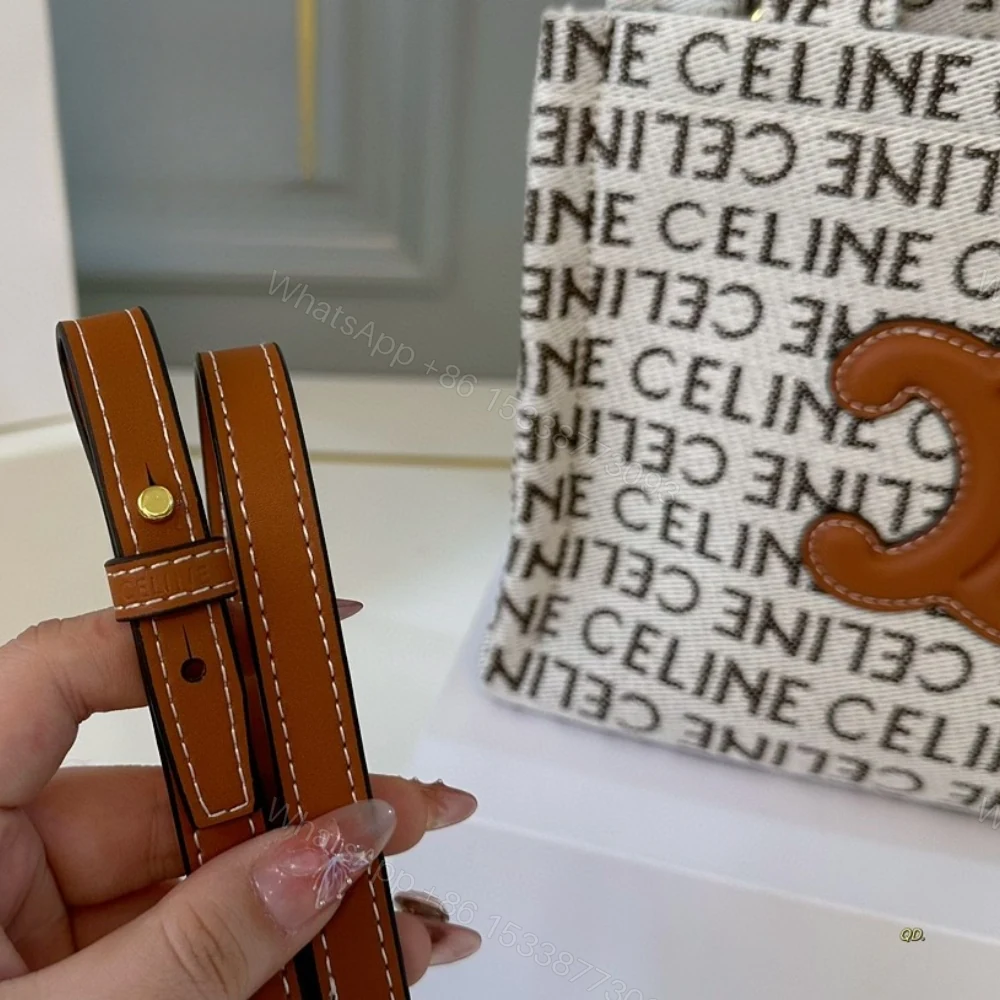 View 9 of CELINE SMALL CABAS THAIS IN TEXTILE WITH CELINE ALL OVER WHITE 26CM
