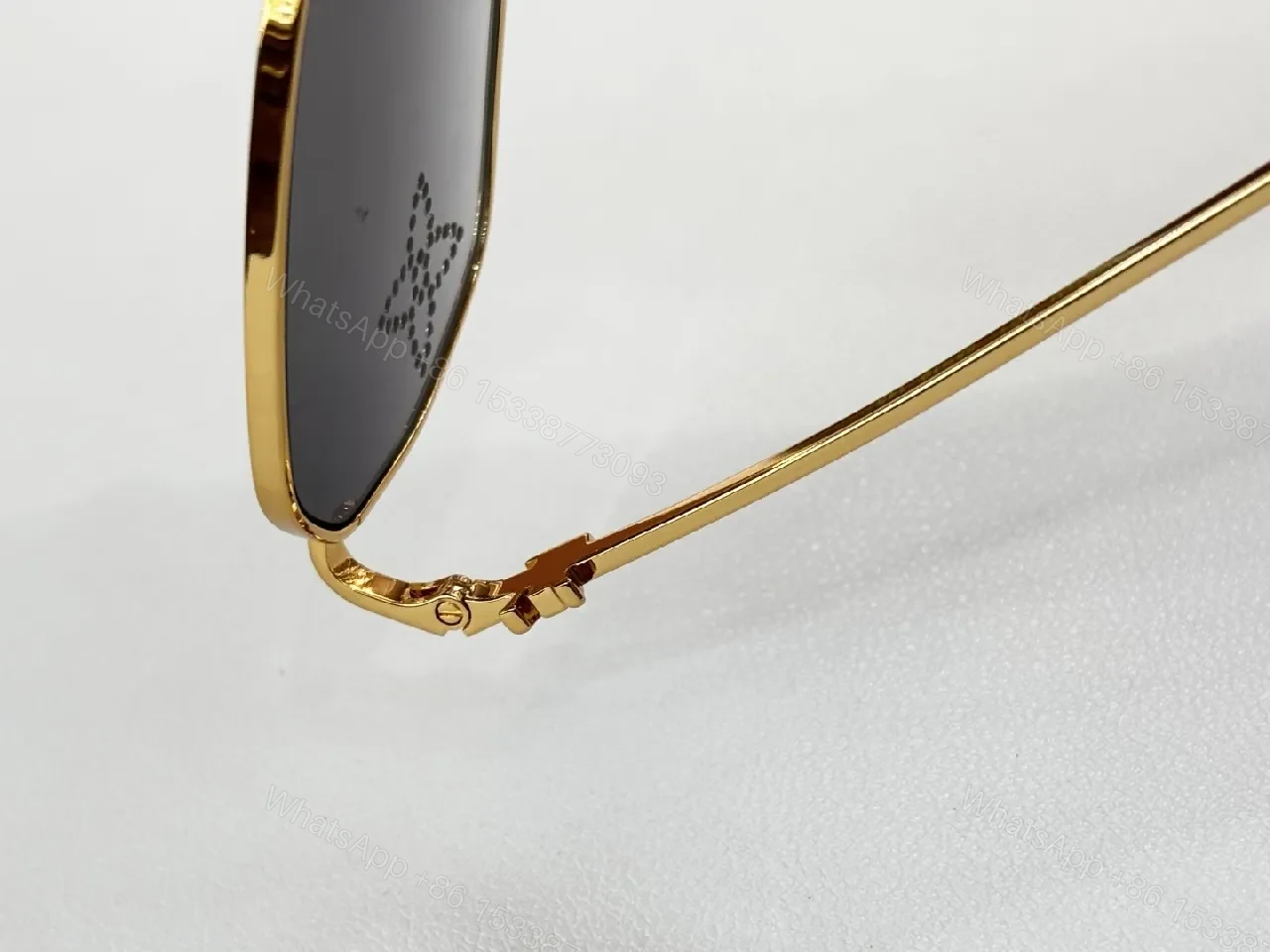 View 2 of Gold-Frame Sunglasses with Gradient Lenses and Diamond Accents, Luxury Style