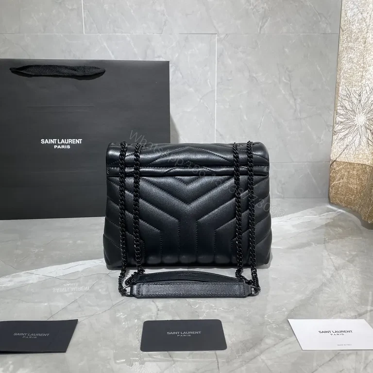 View 5 of Chic Black Quilted Leather Shoulder Bagâ€”YSL Luxury