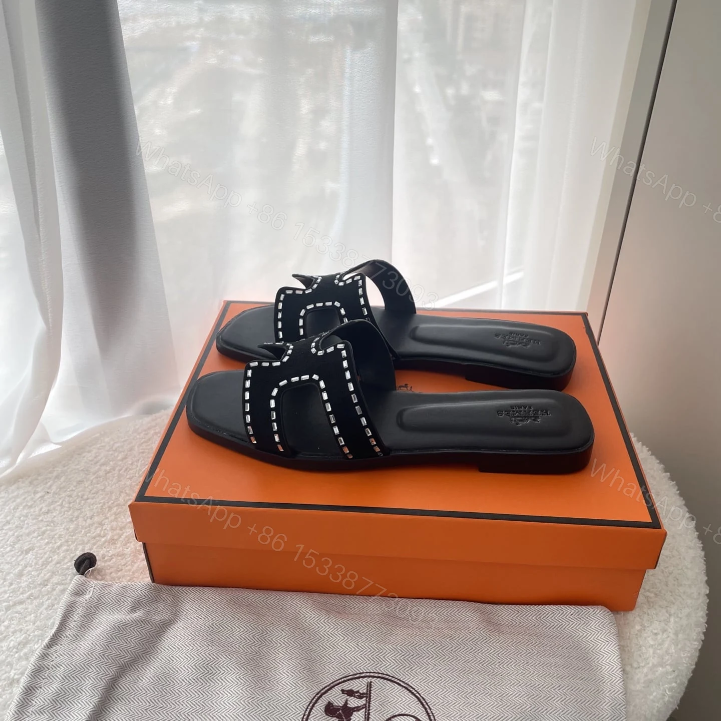 View 4 of HERMES ORAN SANDAL NOIR H232161ZV02350