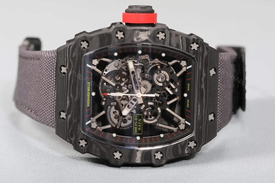 View 5 of Richard Mille RM35-01 NTPT Carbon Fiber RMUL3 Integrated White Gemstone Watch RM35-01-NTPT-R3WG