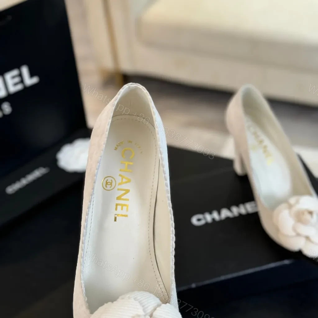 View 5 of Chanel-Influenced Floral Pump: Ultra-Feminine Elegance in Ivory