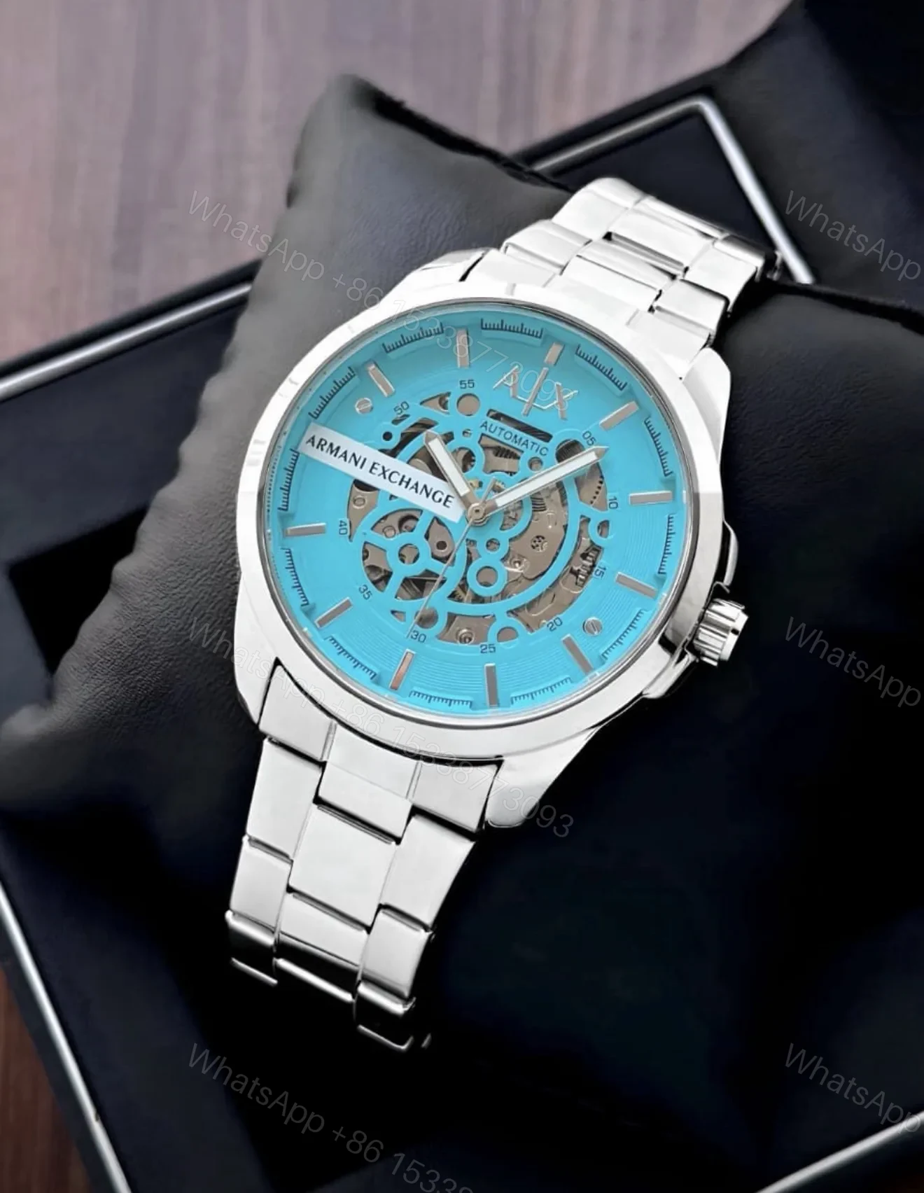 Armani Exchange Hampton Automatic Tiffany Blue — view 1