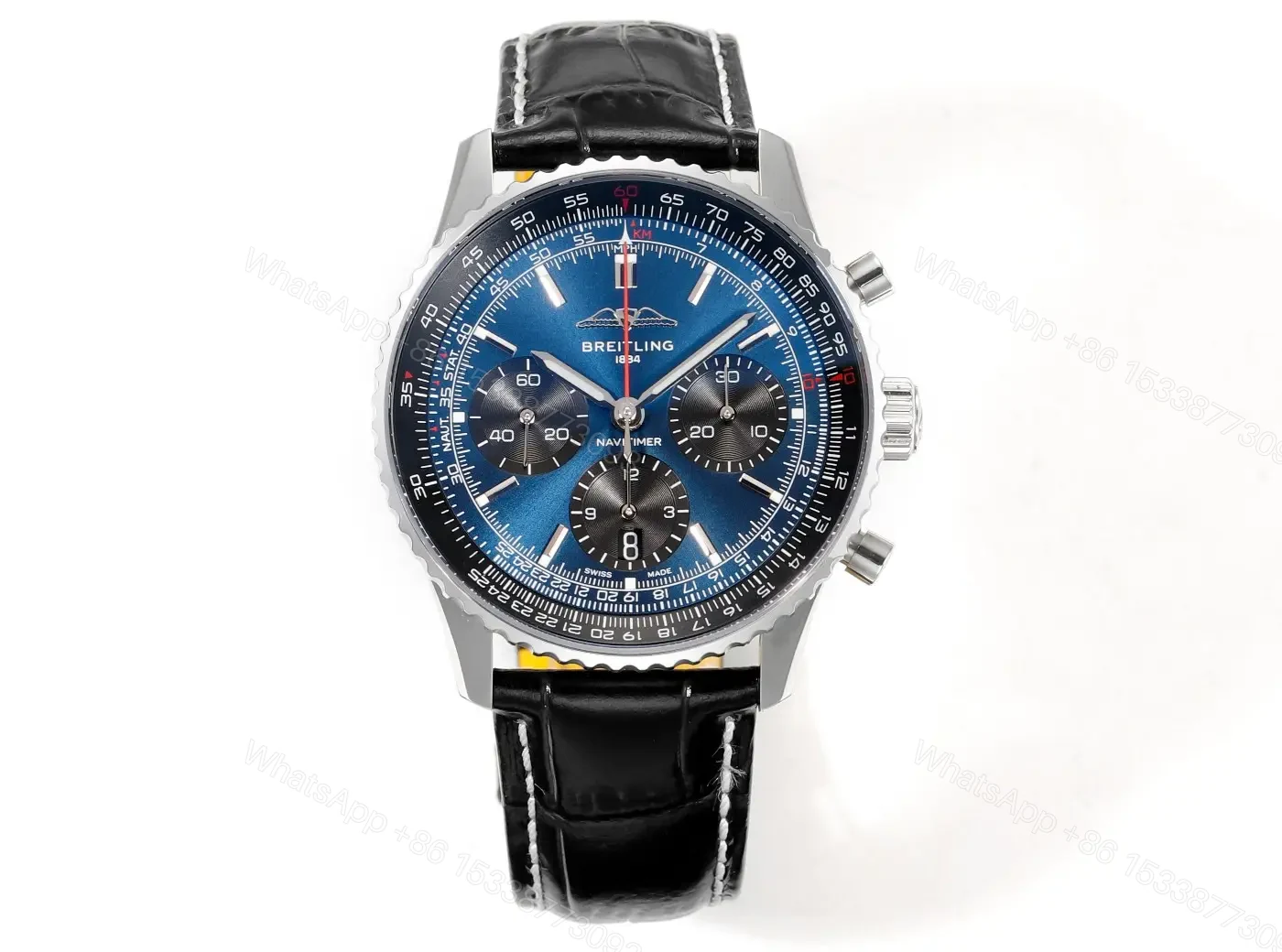 Breitling Navitimer B01 Chronograph 41 Stainless Steel Blue Alligator – Folding AB0139241C1P1 — view 1