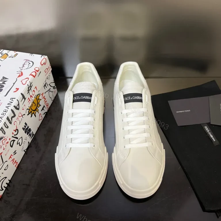 View 4 of Dolce & Gabbana White Leather Platform Sneakers: Luxury Comfort