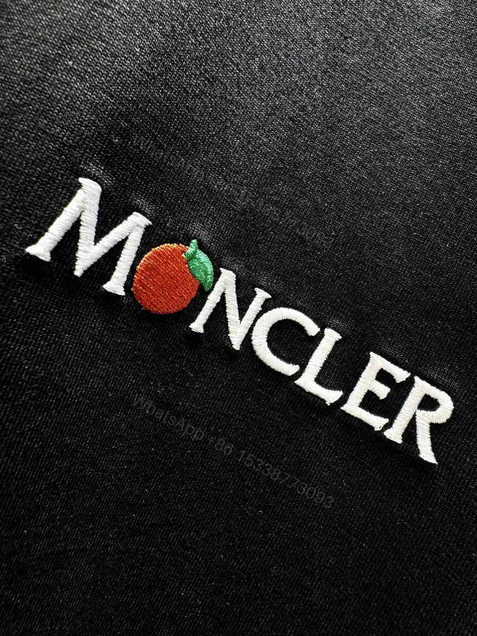 View 4 of Black Cotton Tee Minimal Moncler-Logo Luxury Essential