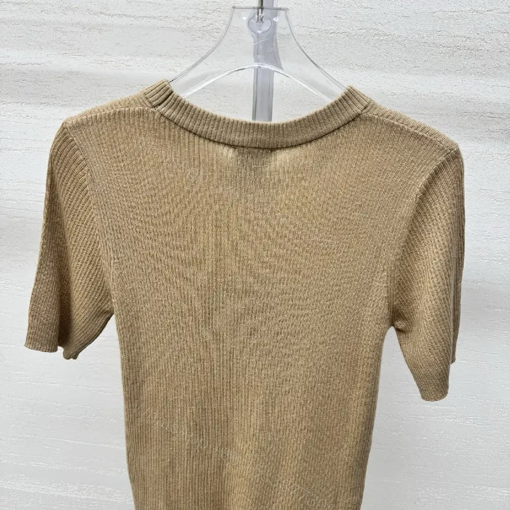 View 3 of Textured Knit Tee: Subtle Luxe Logo, All-Season Comfort