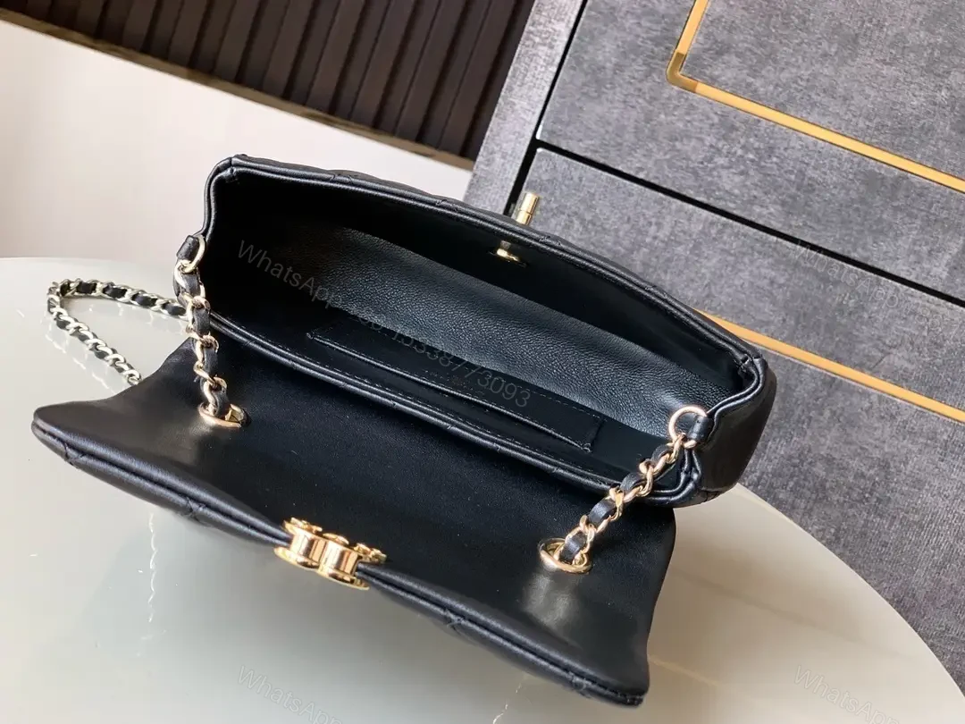 View 4 of Quilted Calfskin Leather Shoulder Bag with Gold Chain