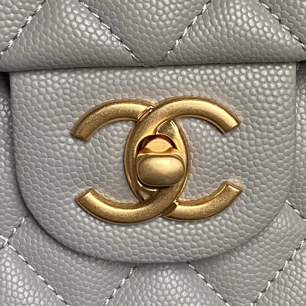 View 7 of Gray Quilted Crossbody — Gold Chain, Turn-Lock, Everyday Luxury