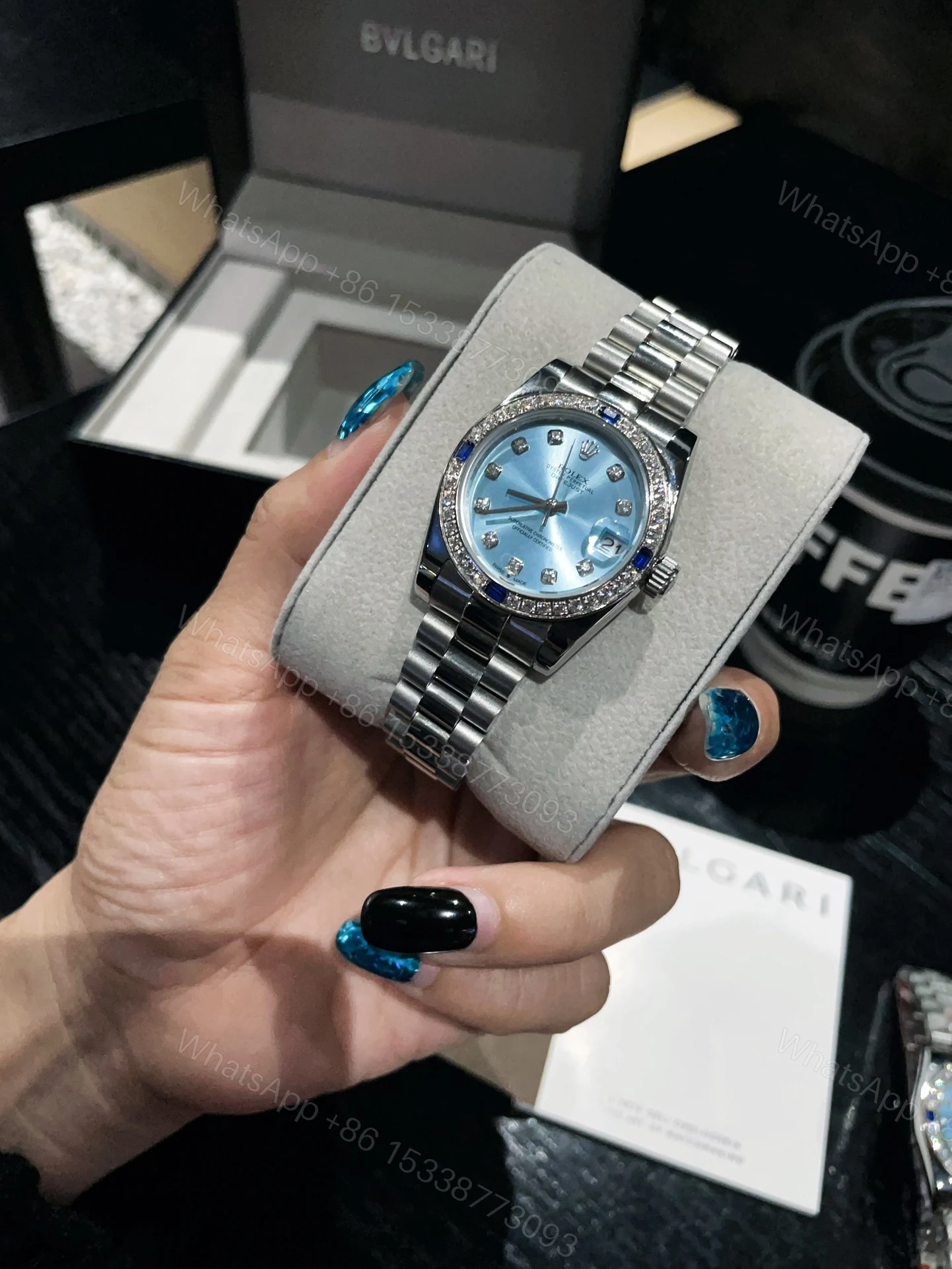 View 2 of Rolex Datejust White Gold Ice Blue Diamond 36Mm