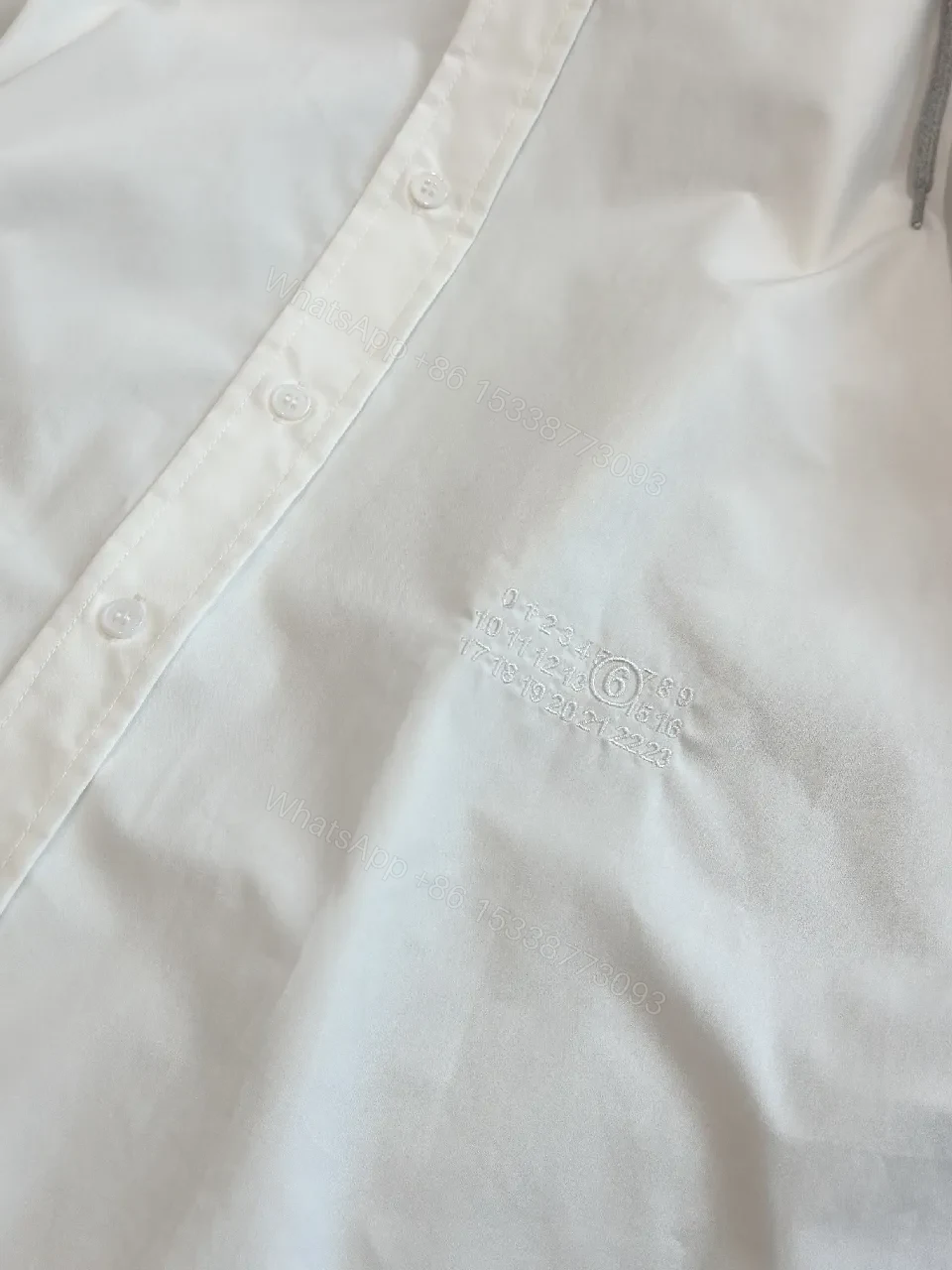 View 4 of White Cotton Shirt Dress Hoodie Detail: Modern Minimal Luxury