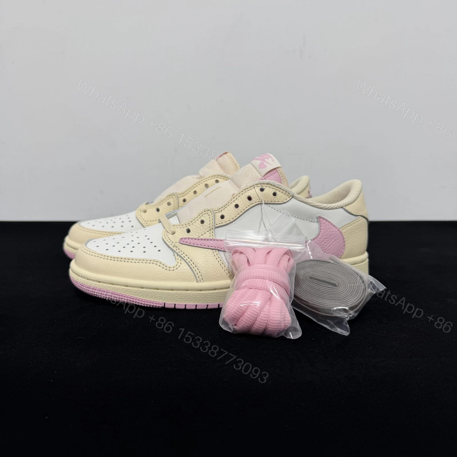 View 9 of Travis Scott x Air Jordan 1 Low Shy Pink Sail