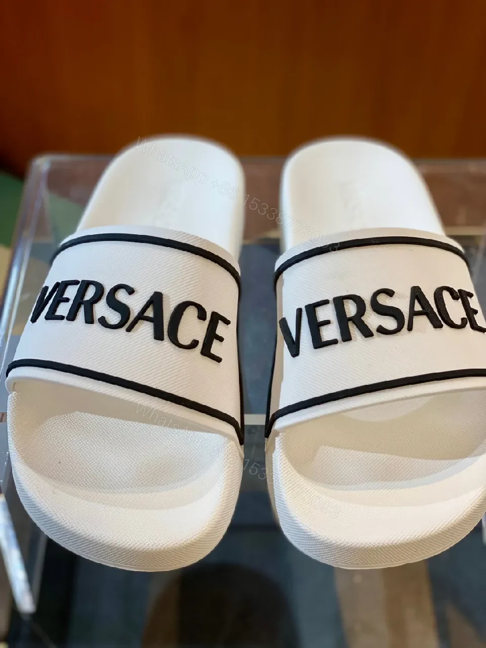 View 3 of Monochrome Stride Premium Slippers with Bold Logo Comfort