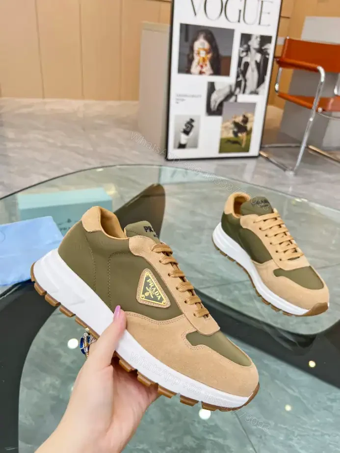 PRAX 01 DELAVÉ SUEDE AND RE-NYLON SNEAKERS – PRD046 — view 1