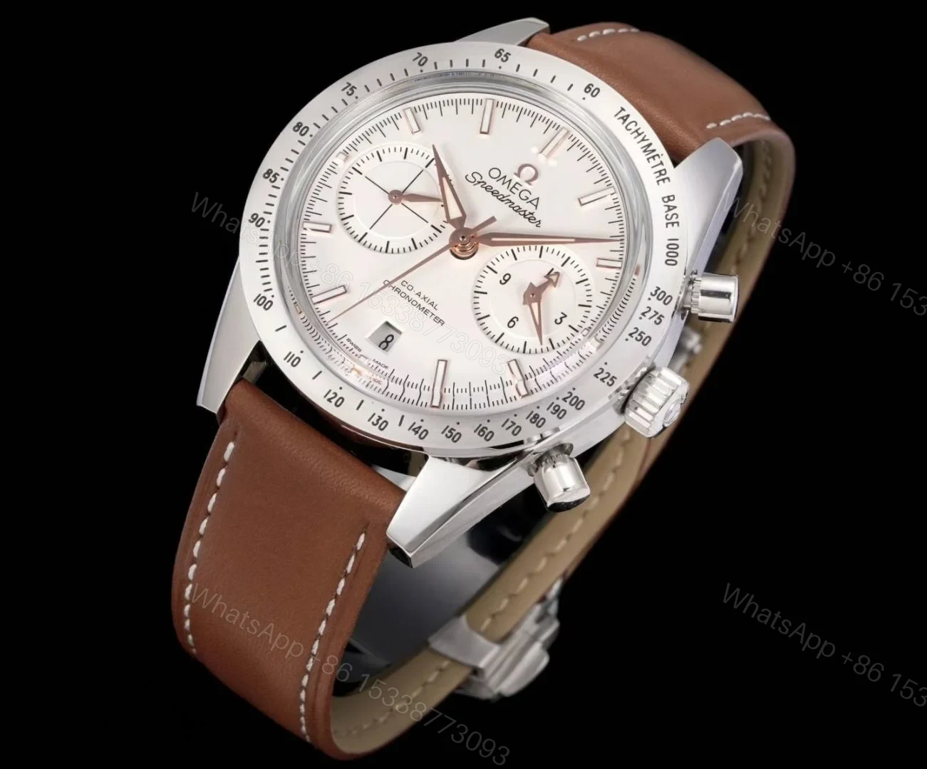 View 2 of Omega Speedmaster 57 White Replica Brown Leather Strap 42MM Premium 331.12.42.51.02.002