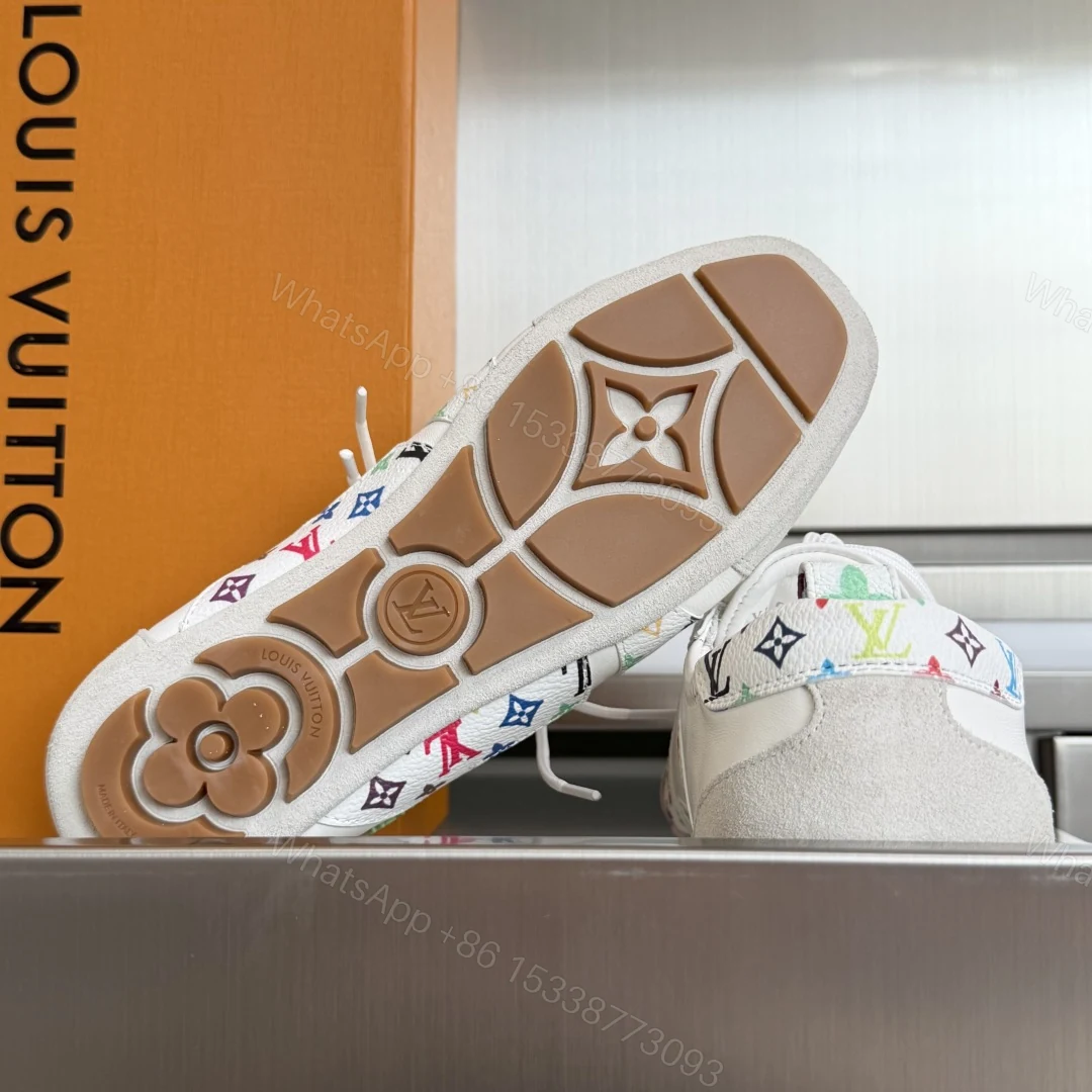 View 5 of white leather Louis Vuitton Sneakerina trainers