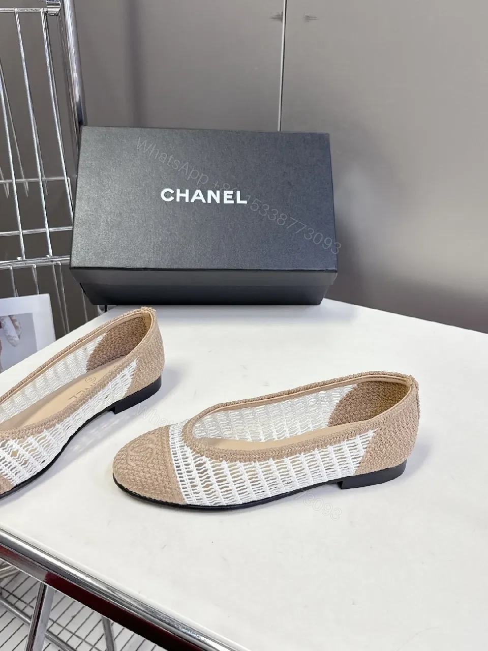 View 3 of Textured Linen Espadrille Mules – Quilted Couture Comfort