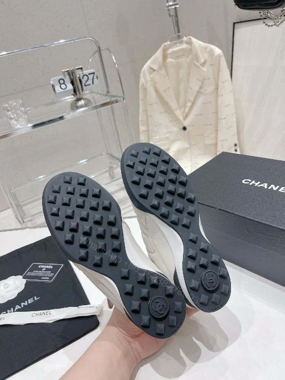 View 4 of Quilted White High-Top Sneakers, Luxe Comfort, Designer-Inspired