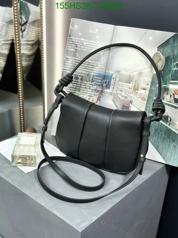 View 22 of Loewe Convertible Leather Shoulder Bag with Dark Khaki Ruched 062138