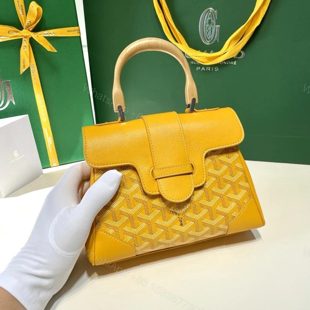 View 5 of 高仿Goyard*SAIGONW櫸木手柄單肩包黃色免檢版
