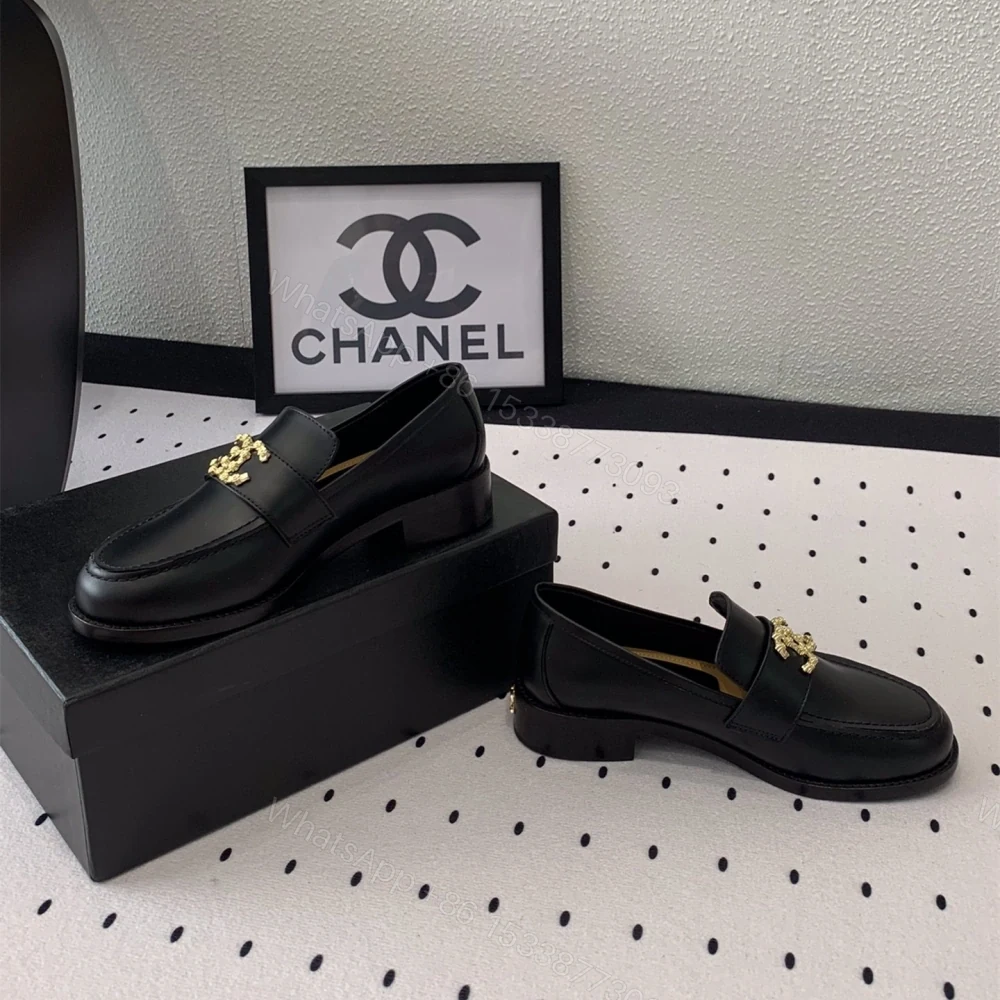 View 6 of 高仿Chanel*24S系列G45663B牛皮革樂福鞋黑色3CM免檢版