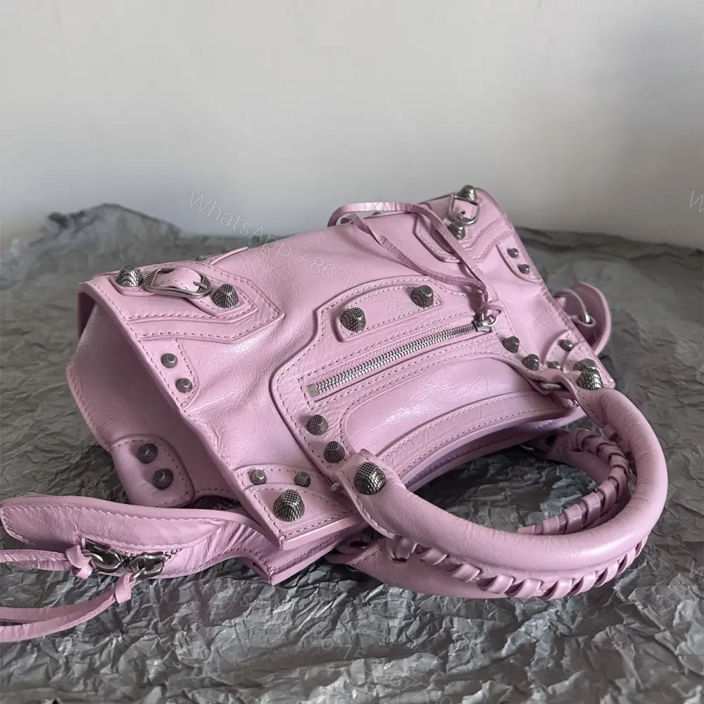 View 7 of 高仿Balenciaga*NeoCagole系列機車包粉色