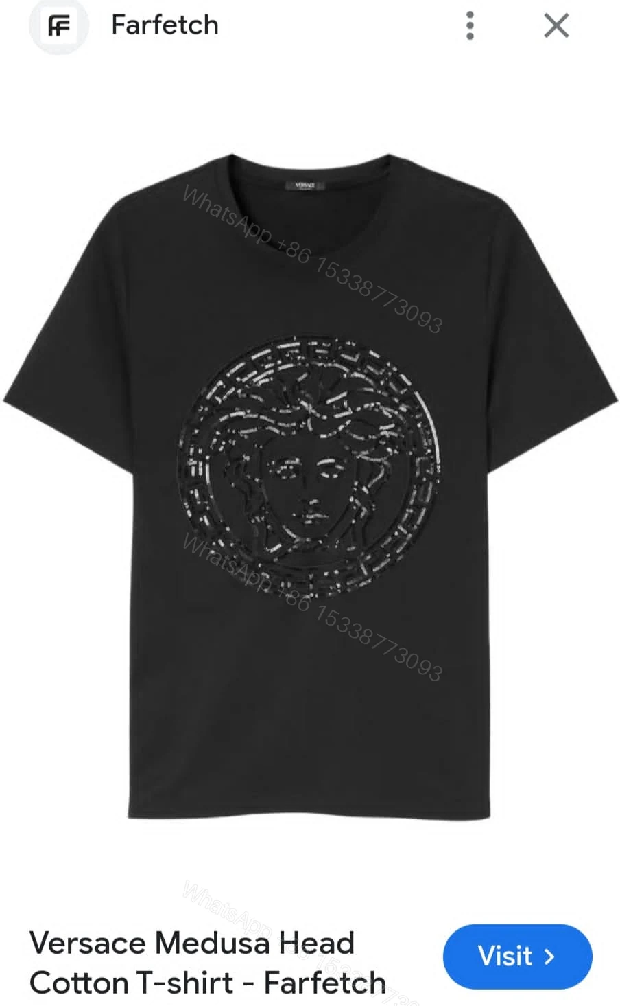 View 3 of FIRST COPY VERSACE COTTON ROUND NECKS ( UNISEX )