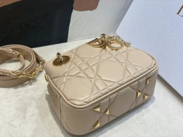 View 3 of Dior Lady Women’s Handbag Beige Super Smooth Leather 20x13x8cm