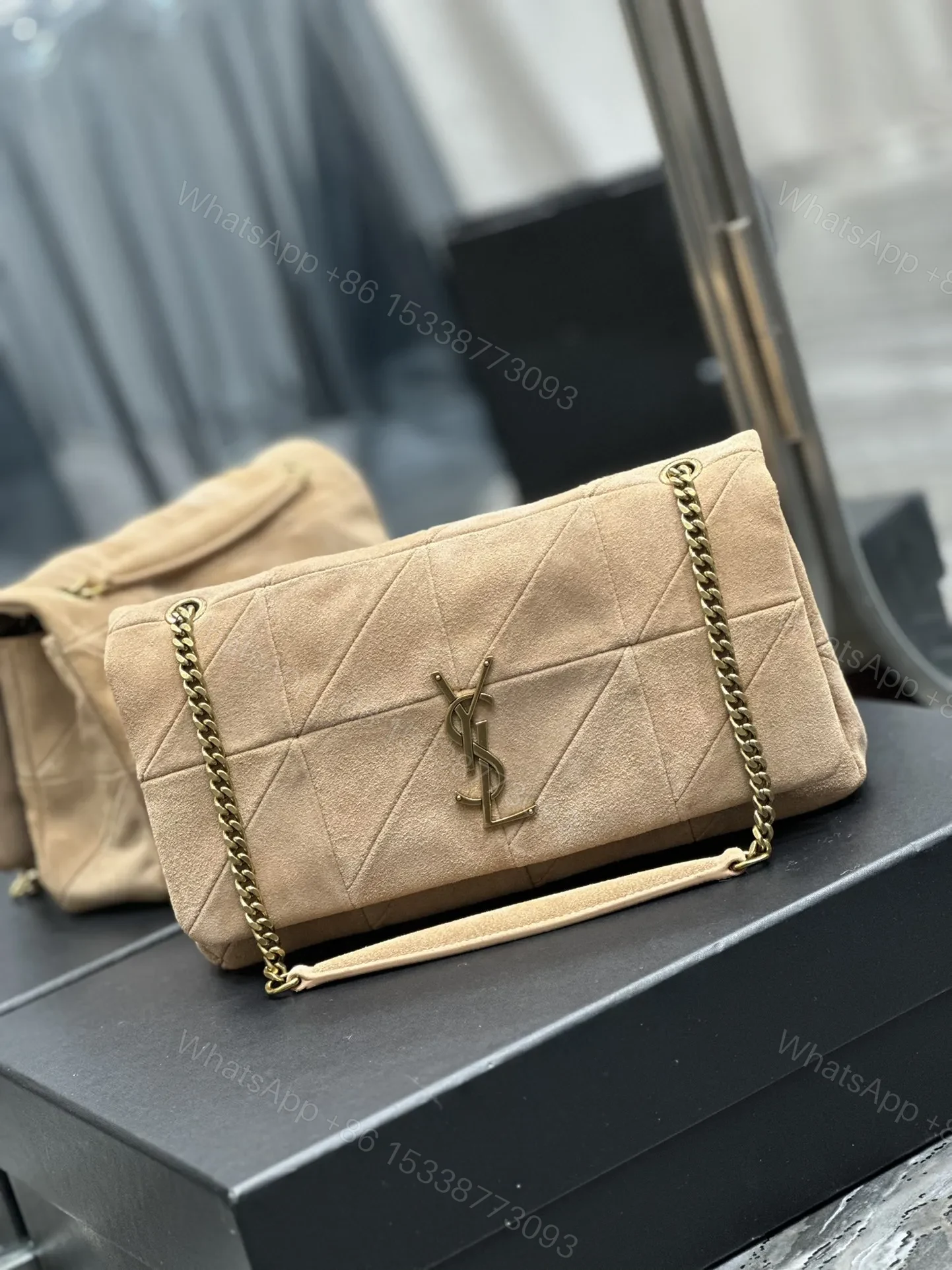 View 2 of YSL Jamie Medium Shoulder Bag in Beige