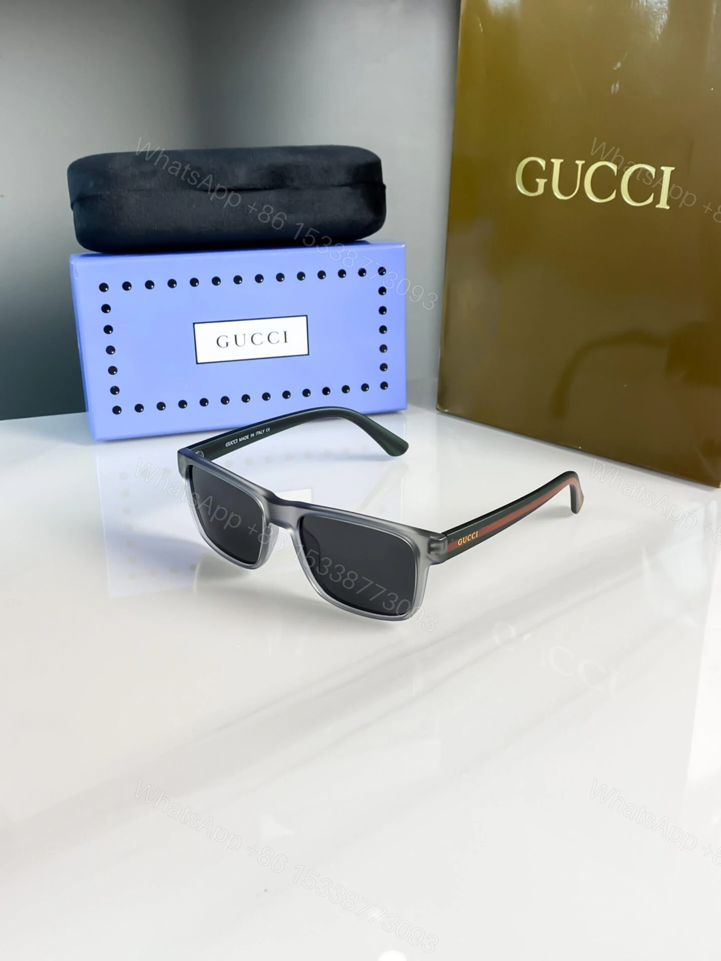 View 2 of Gucci Sunglasses Black Grey