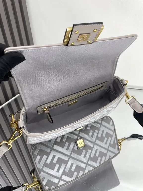 View 5 of Gray Monogram Mini Bag: Luxe Pattern, Gold Hardware, Crossbody