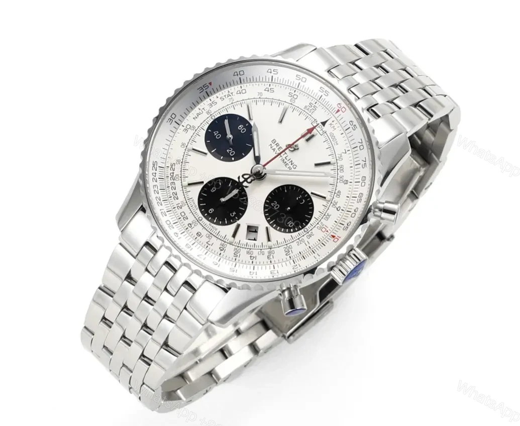 View 2 of Breitling Navitimer 1 B01 Chronograph – Silver Dial, Stainless Steel Bracelet, 43mm Case, Updated B01 Movement