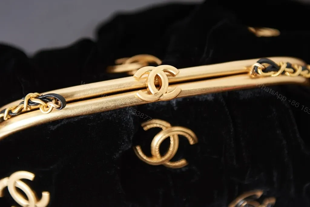 View 6 of Velvet & Gold Chanel-Inspired Clutch: Sophisticated Evening Utility