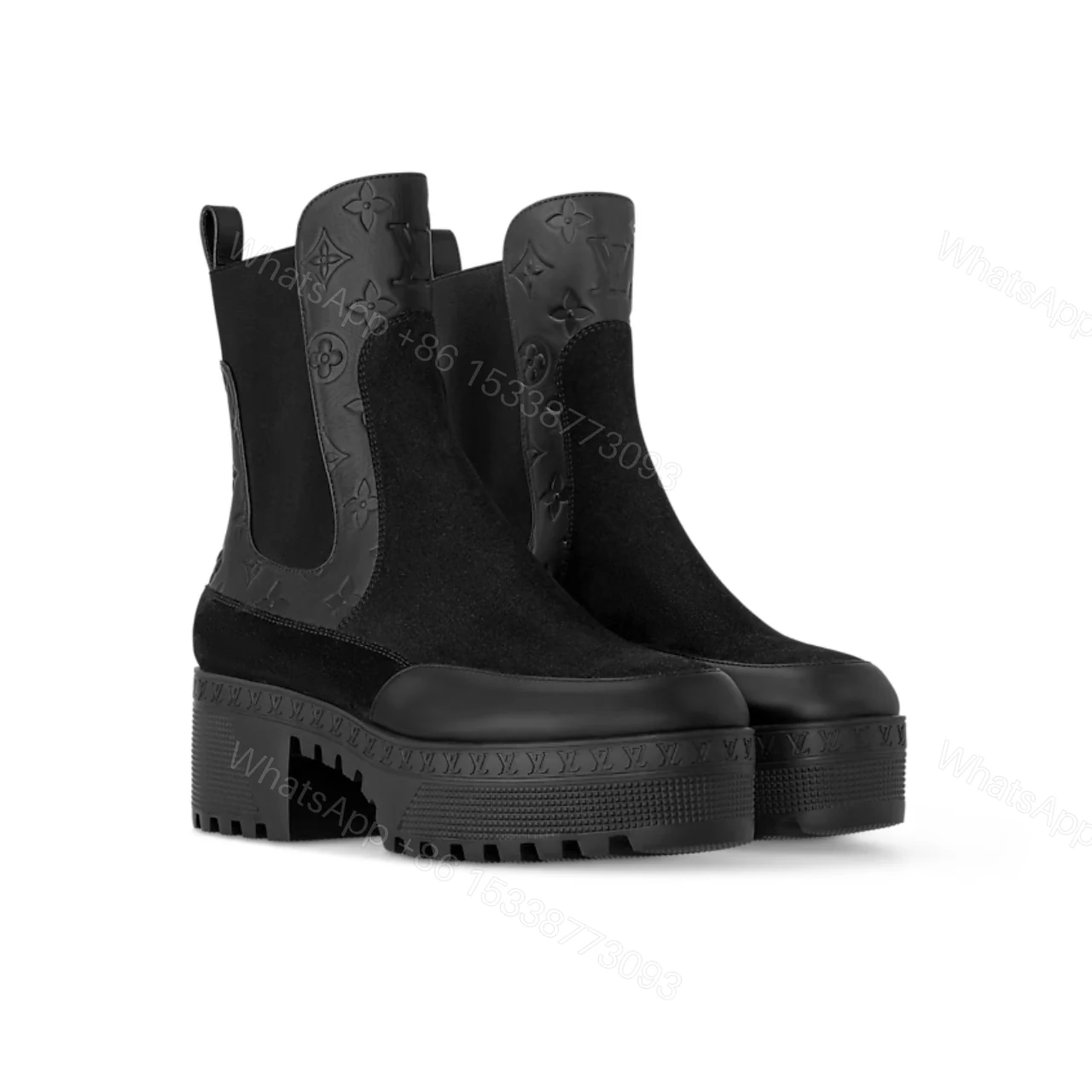 LOUIS VUITTON LAUREATE PLATFORM CHELSEA BOOT BLACK 1AC7W6 — view 1
