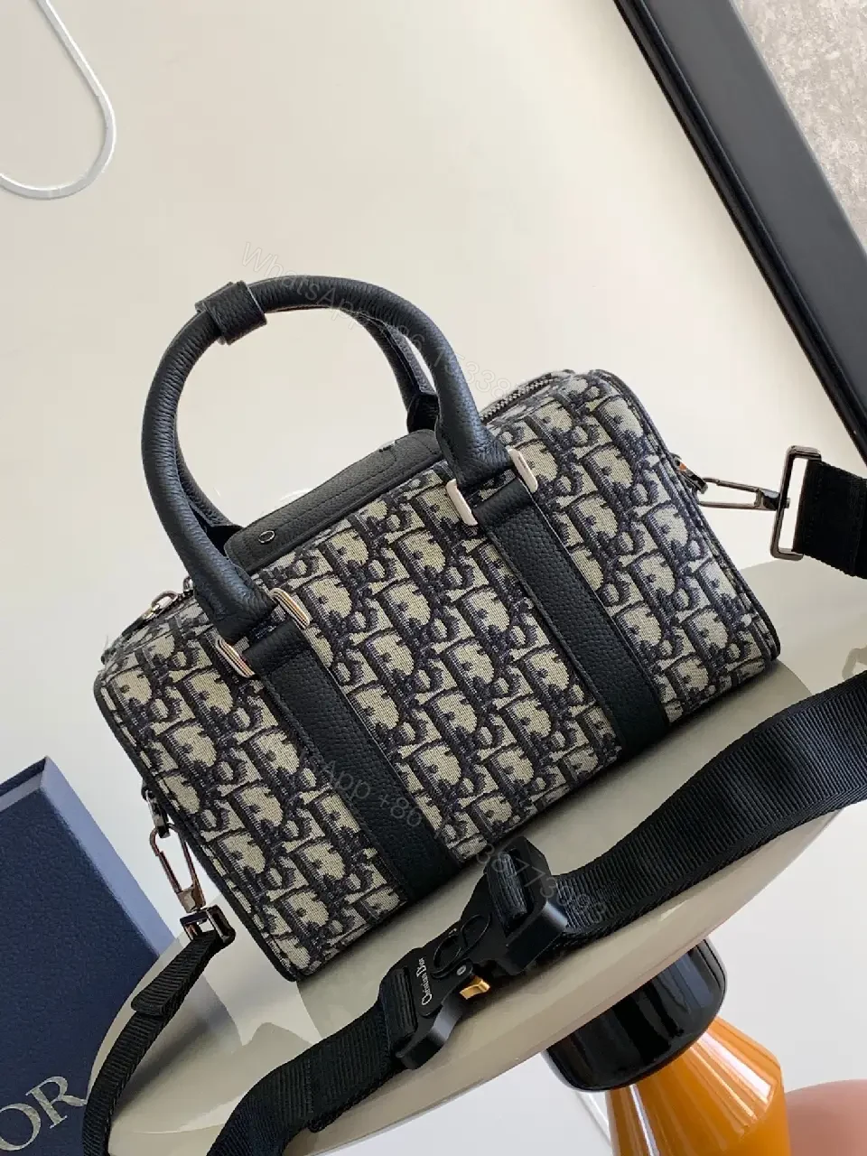 View 7 of Monogram Satchel: Compact Luxury Everyday Bag with Leather Trim
