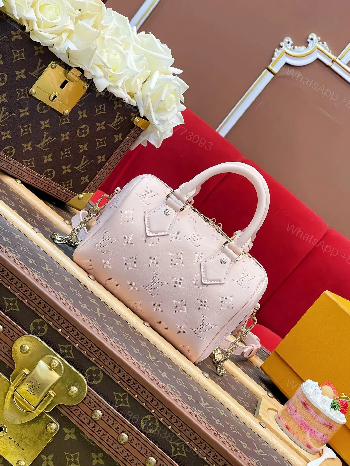 View 6 of Louis Vuitton Speedy 20 in pink Monogram Empreinte