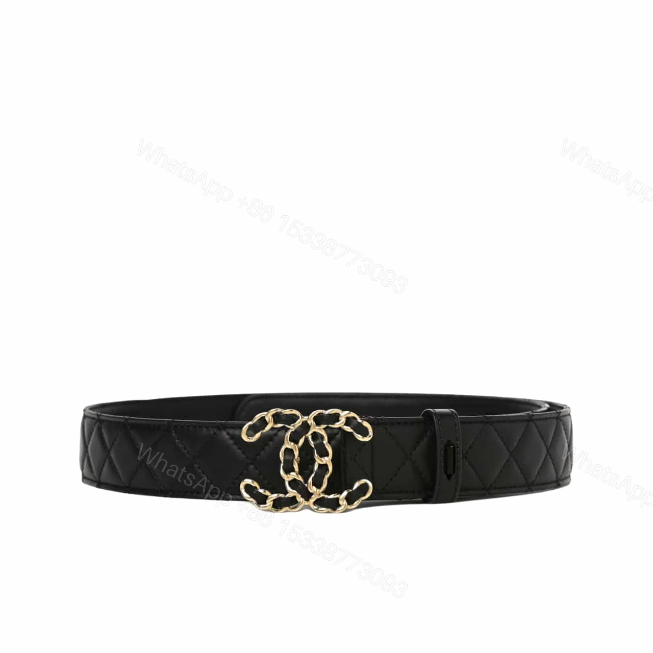 CHANEL CC BELT GOLD CHAIN AND BLACK 28MM — view 1