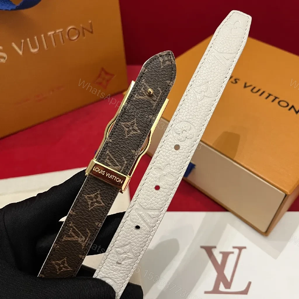 View 4 of White Textured Leather Belt with Gold Buckle