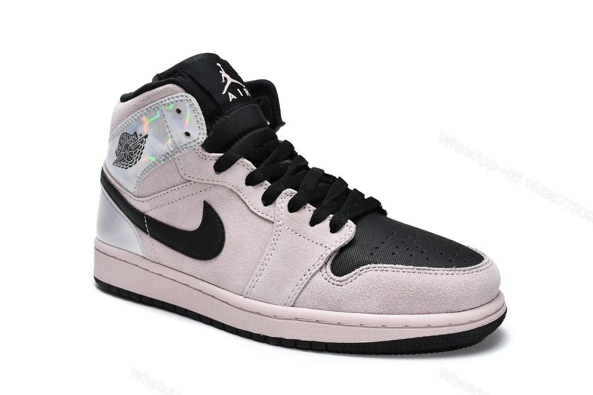 View 2 of Air Jordan 1 Mid Dirty Powder Iridescent (W) BQ6472-602