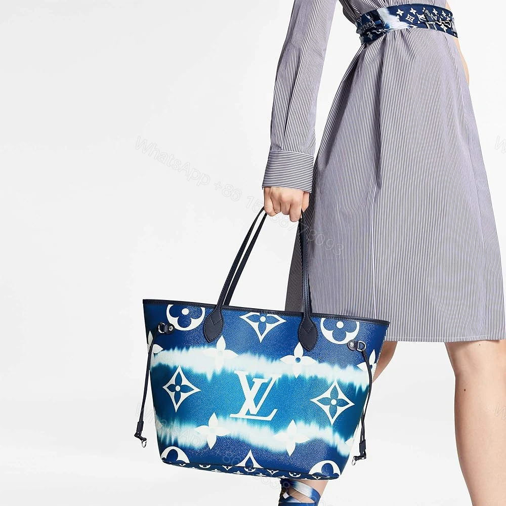View 7 of Louis Vuitton Neverfull MM Monogram Escale Blue 31Cm