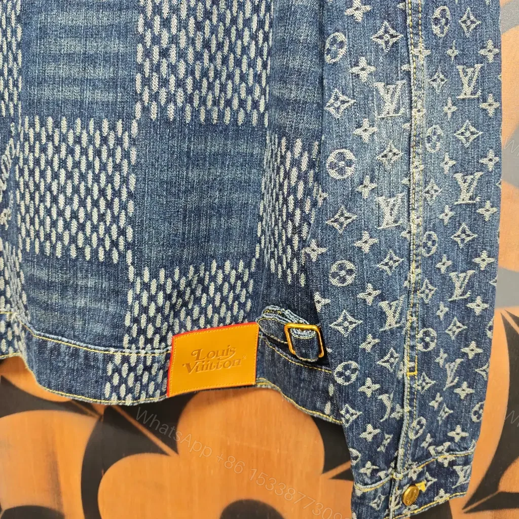 View 3 of Denim Patchwork Jacket: Monogram Texture, Everyday Luxe