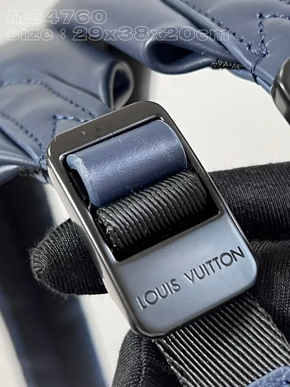 View 3 of Navy Monogram Black Zipper Backpack – Replica Louis Vuitton Style