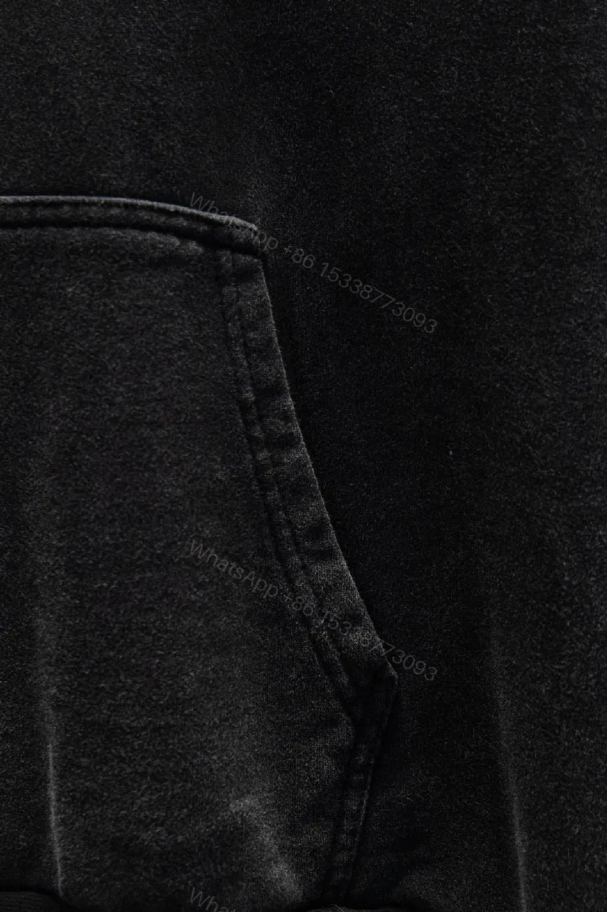 View 7 of Charcoal Fleece Hoodie: Oversized, Logo Patch, Premium Comfort