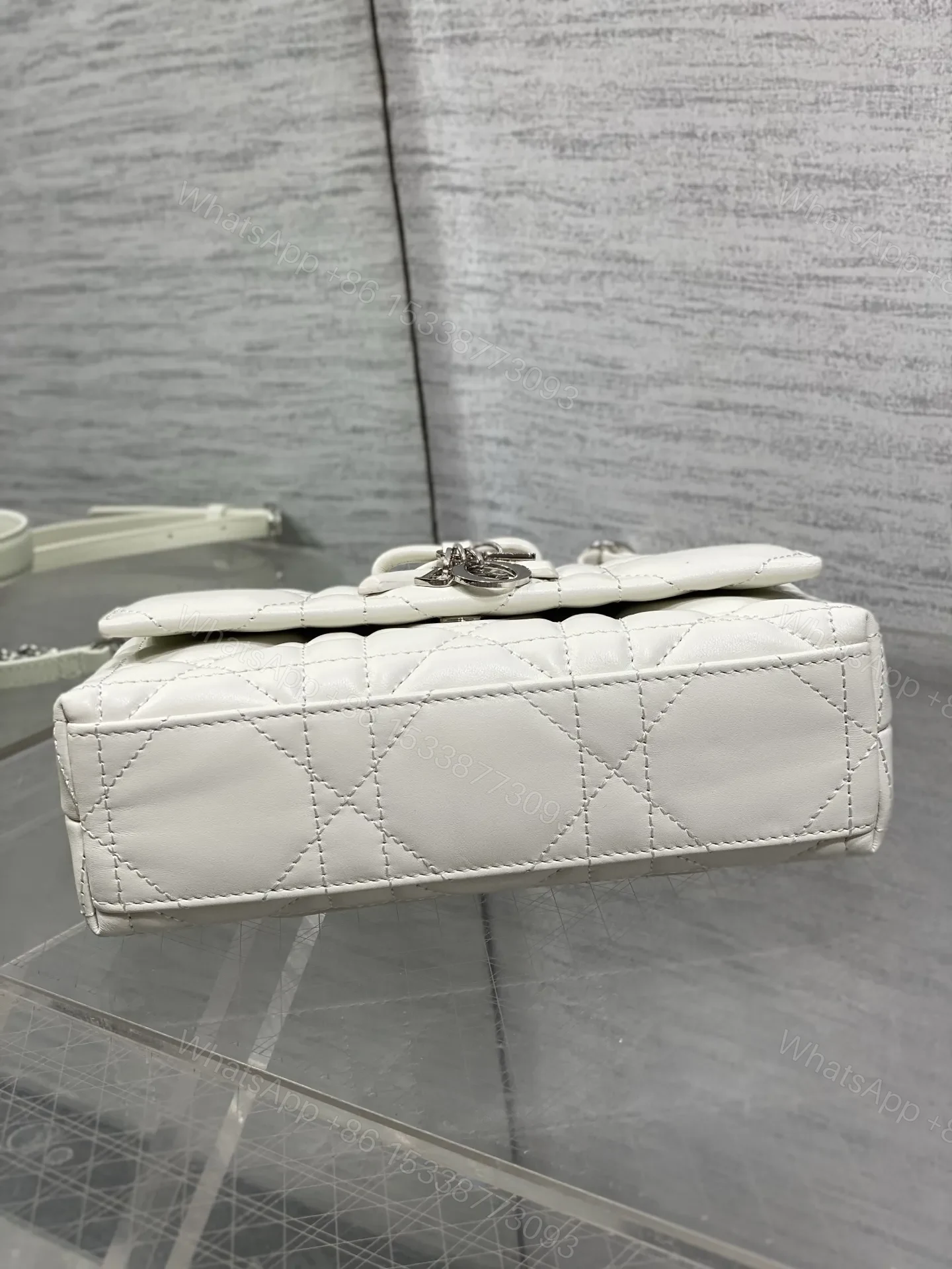 View 5 of Dior My Dior Mini Bag in White Lambskin