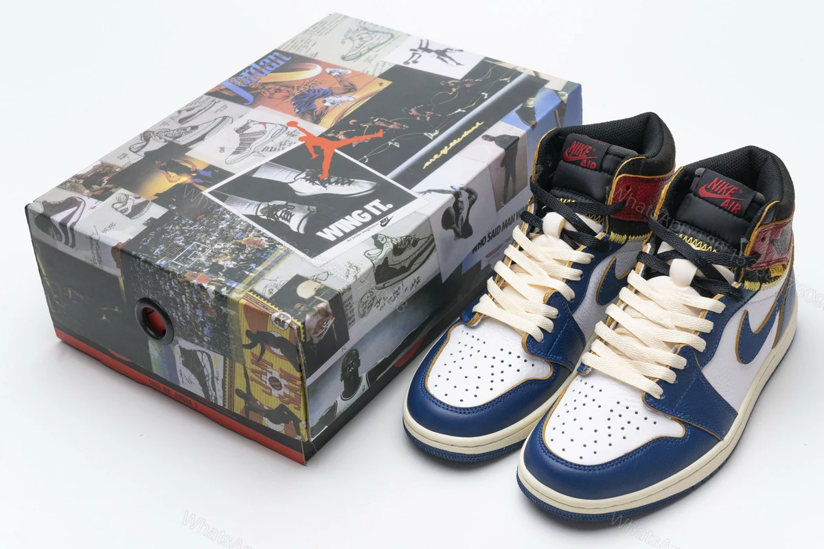View 3 of Air Jordan 1 Retro High Union Los Angeles Blue Toe BV1300-146