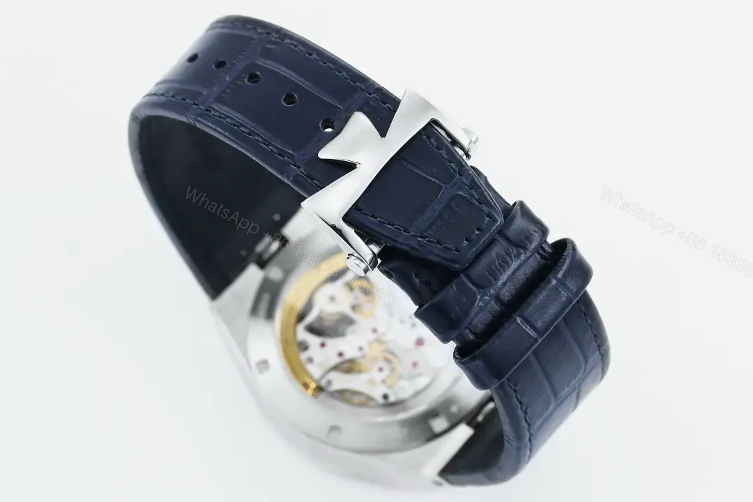 View 8 of PPF Factory Vacheron Constantin Overseas Tourbillon Steel Watch – Blue Dial, Stainless Steel Case, Black Leather Strap